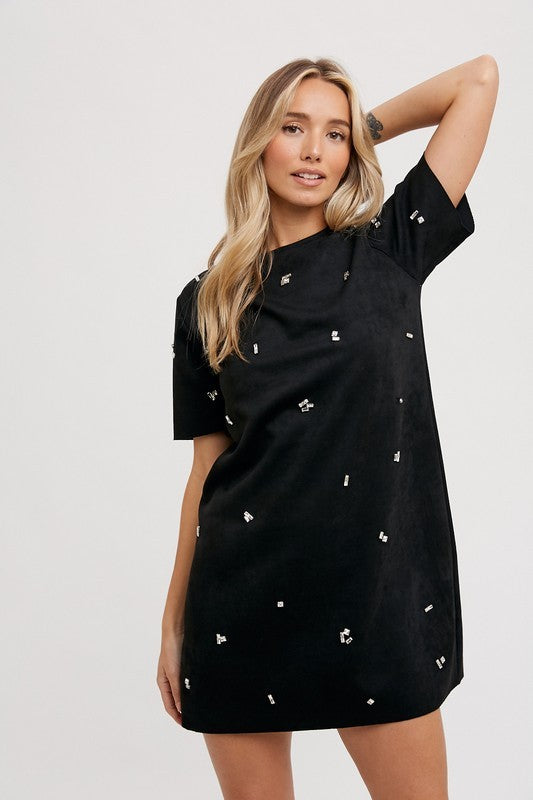 Rhinestone T-Shirt Dress