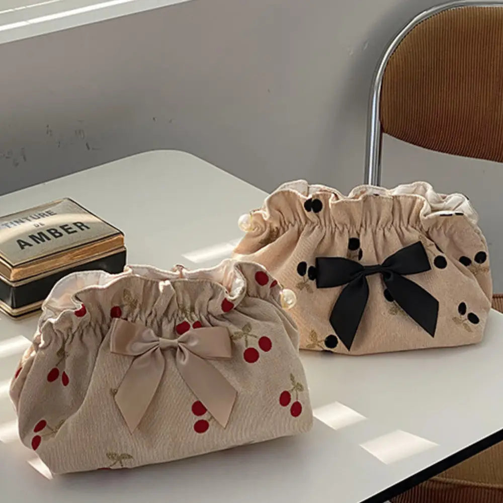 Cherry Bow Makeup Bag