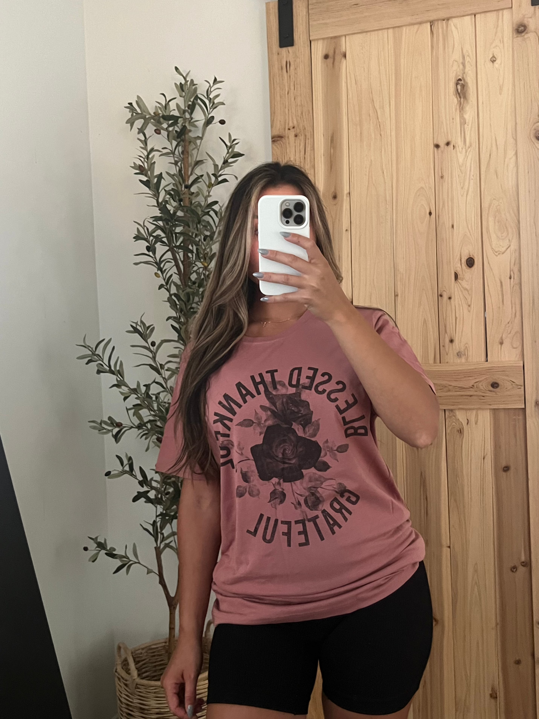 Blessed, Thankful, Grateful, Rose T-Shirt