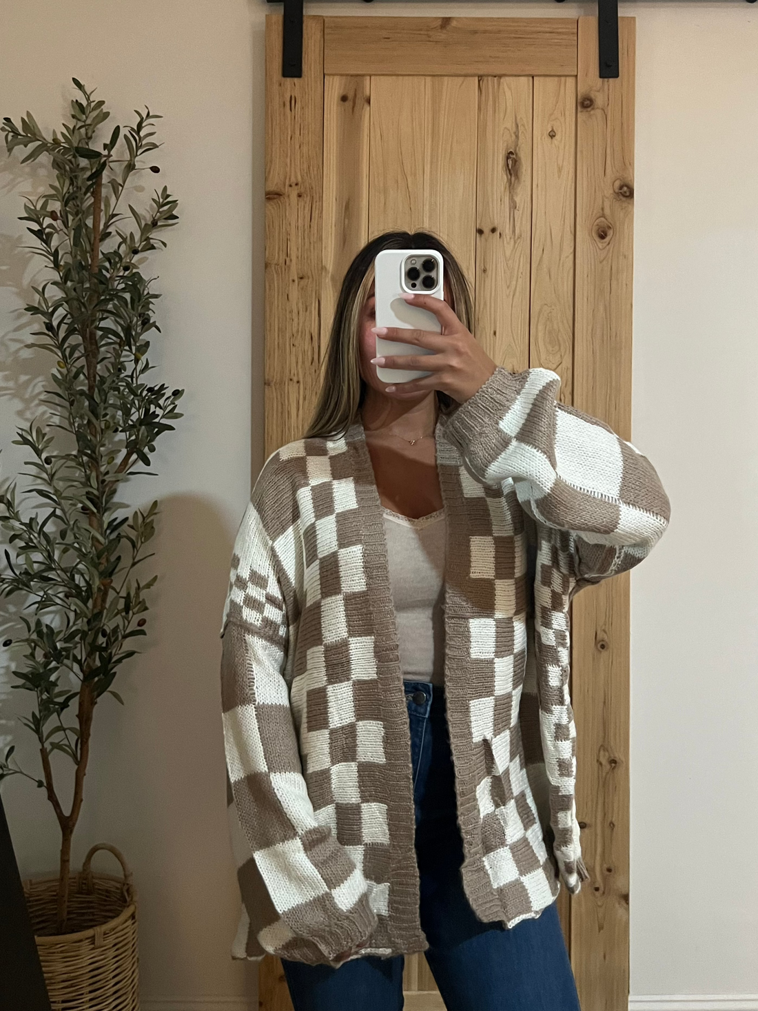 Colorblock Cardigan / Mocha